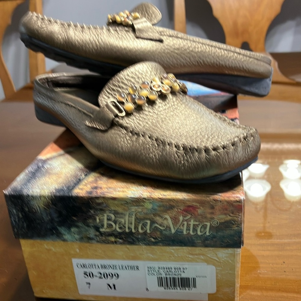 Bella Vita Metallic Leather Loafers